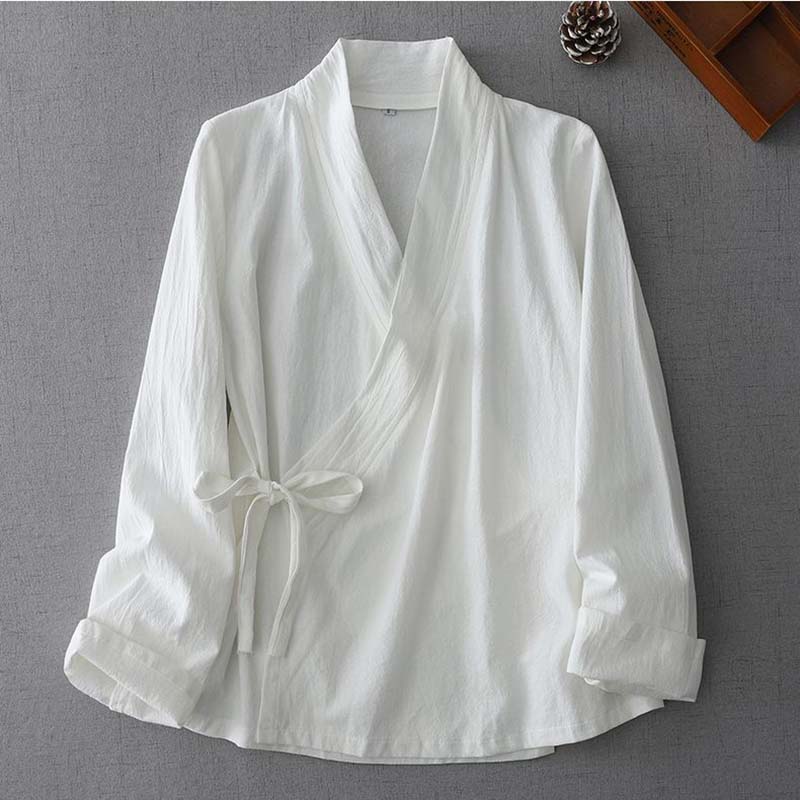 Summer Clothing Wraps - Chinesischer Stil Damen Wickel-Kimono-Hemd Bluse Frühling