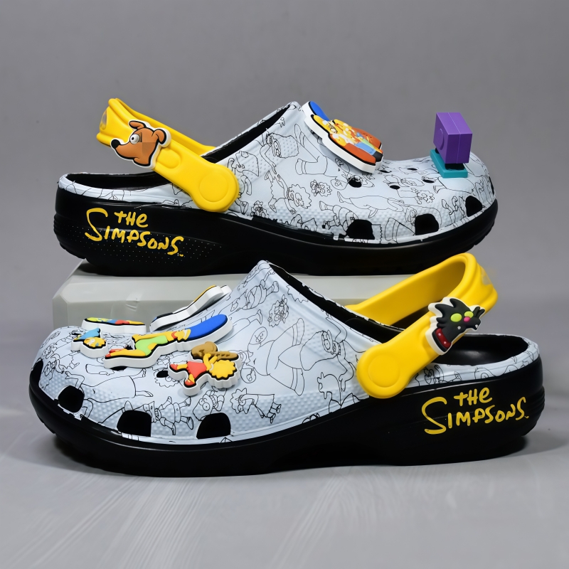 Summer Clothing Wraps - Cartoon-Anime The Simpsons Sandalen, niedliche Sommer-EVA-Clogs,