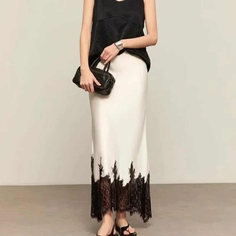 Summer Clothing Wraps - Feenhafter Midirock mit Spitzenbesatz, hoch, elegant,