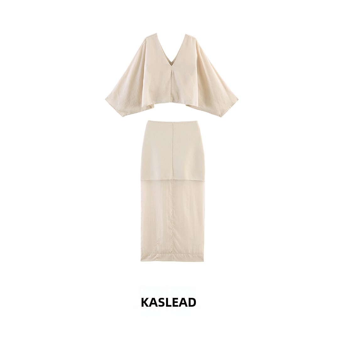 Summer Clothing Brands - KASLEAD Neues Damen-Set mit Langarm-Strick-Patchwork-Bluse und