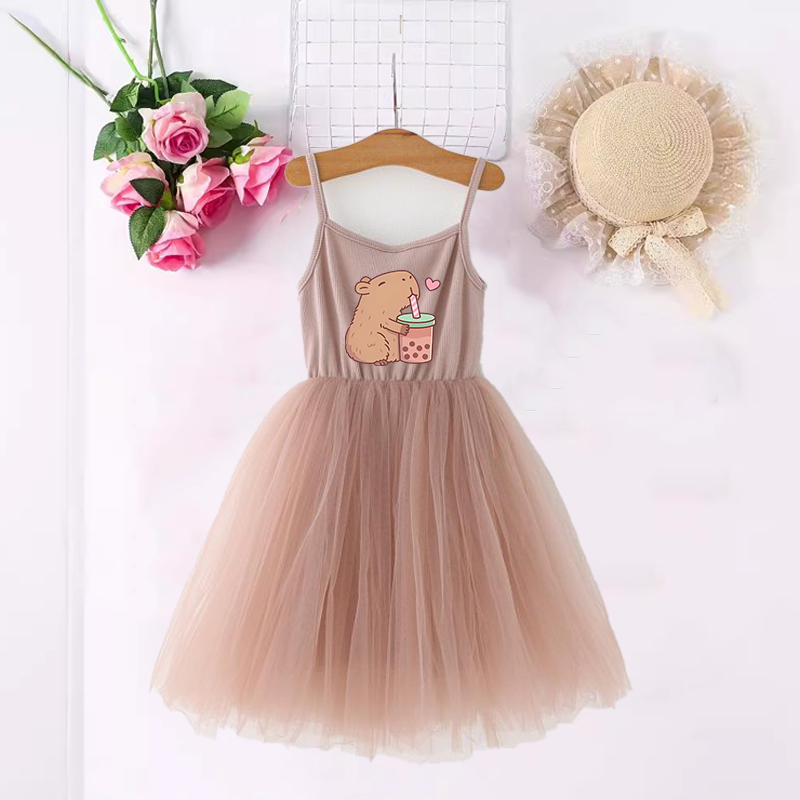 Summer Clothing Baby Girl - Capybara Mädchen Kleider Anime Gedruckt Nette