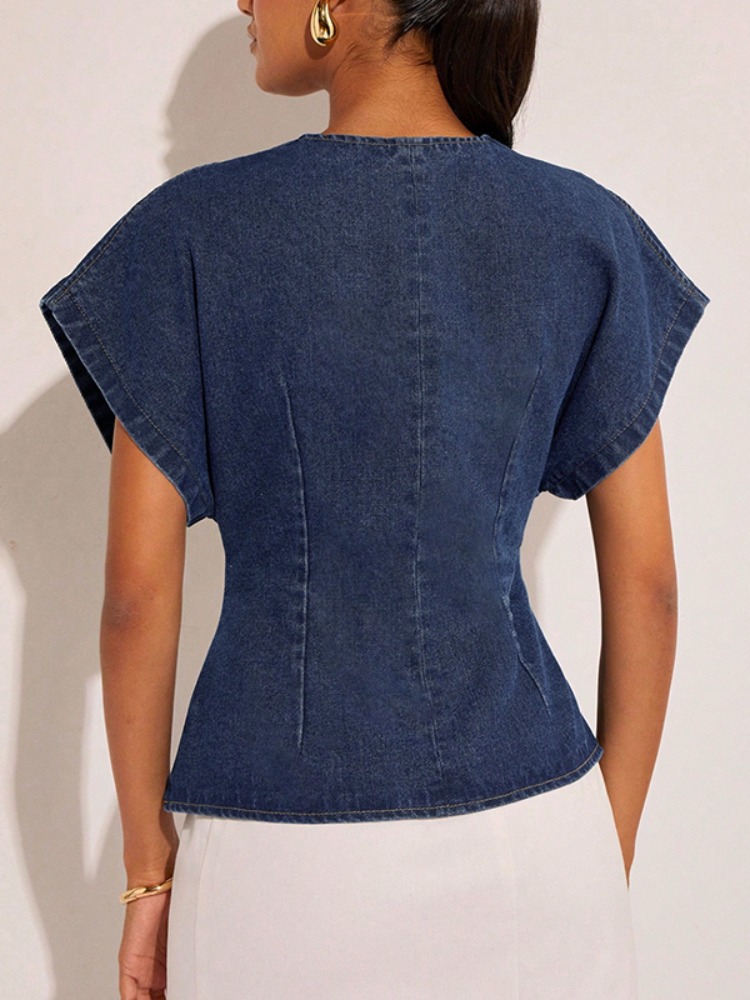 2026 Damen Dunkelblaue Jeansbl – Summer Clothing Wraps Bewertung und Preis