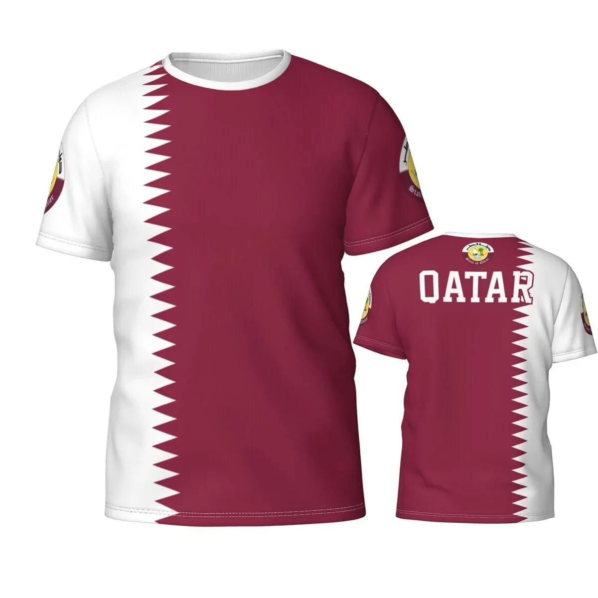 Katar Flagge Emblem Grafik T-S – Summer Clothing Wholesale Bewertung und Preis