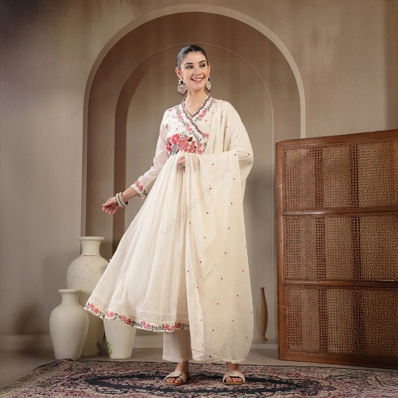 Weißes Baumwoll-Anarkali-Kurti – Summer Clothing Pakistan Bewertung und Preis